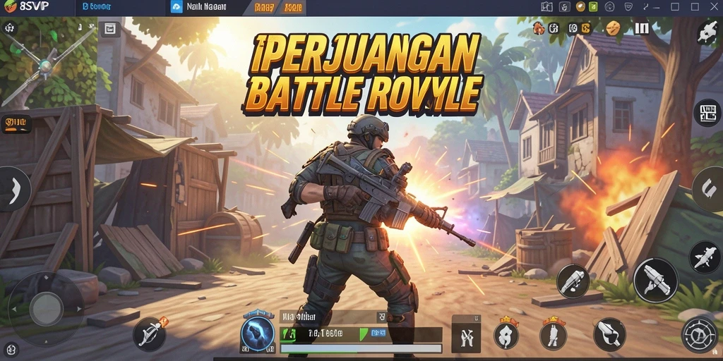 Tampilan gameplay seru dalam pertandingan Battle Royale di 8SVIP.