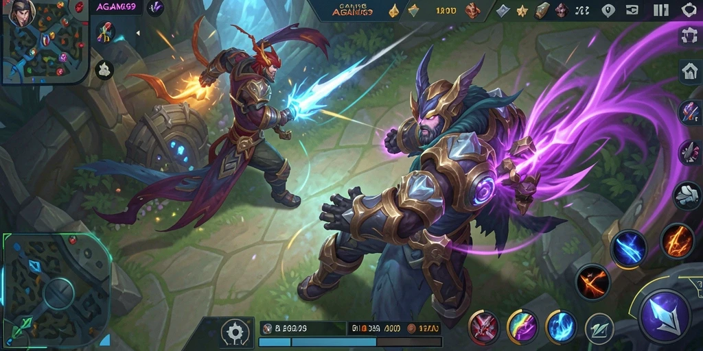 Tampilan seru dari permainan MOBA AGAM69 dengan aksi intens.