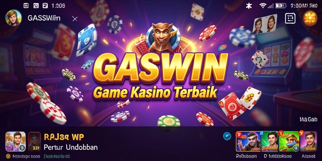 Screenshot utama GASWIN menampilkan gameplay Kasino yang memukau dengan visual menarik.